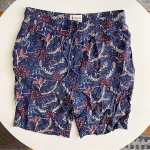 Scotch & Soda Men's Allover Floral Drawstring Short Size Large Blue NWOT
